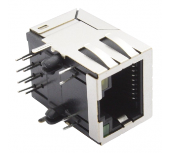 Разъемы сетевые Ruichi Розетка RJ-45 8P8C на плату экранированная синдикаторами (21мм)#2177339