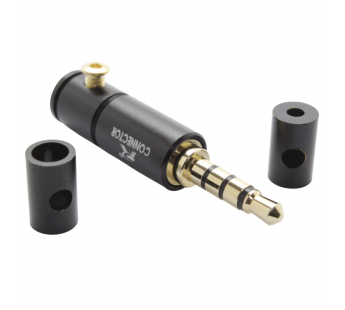 Разъемы аудио Rconnector RC-P1009/B Штекер аудио 3,5мм стерео4конт. на кабель (Черный)#2174561