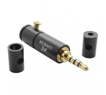 Разъемы аудио Rconnector RC-P1011/B Штекер аудио 2,5мм стерео4конт. на кабель (Черный)#2174560