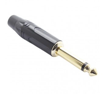 Разъемы аудио Rconnector RC-TC144/B Штекер аудио 6,3мм моно 2конт.на кабель (Черный)#2174548