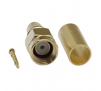 Разъемы высокочастотные NONAME SMA-JC-3 Gold/Gold Штекер SMAпод обжим кабеля RG58/RG142/RG223/SYV50-3#2175244