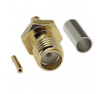Разъемы высокочастотные NONAME SMA-KC-1.5 Gold Гнездо SMA подобжим кабеля RG174/RG179/RG188/RG316/RD315/LMR100 с основаниедля ключа 8мм#2175297