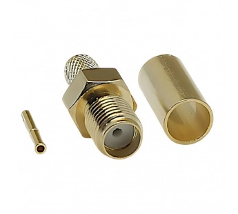 Разъемы высокочастотные NONAME SMA-KC-3 Gold/Gold Гнездо SMAпод обжим кабеля RG58/RG142/RG223/SYV50-3#2175295
