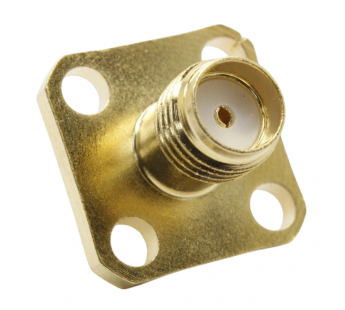 Разъемы высокочастотные NONAME SMA-KF 12.5x12.5/4/2 Gold ГнездоSMA на блок под пайку, экран 4мм, жила 2мм d=1,3мм#2175289