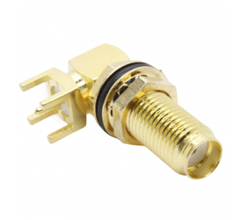 Разъемы высокочастотные NONAME SMA-KWYE 13x23 Gold ГнездоSMA угловое на блок под пайку к печатной плате (6мм)#2175269