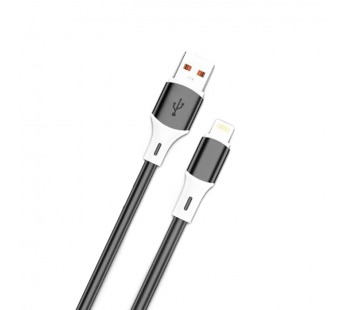 Кабель USB - Lightning DEESPI DS79 Silicone 5A (черный) 1м мятая упаковка#2170006