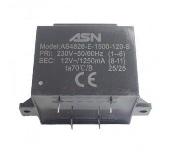 Трансформаторы силовые ASN AS4826-E-1500-120-S Герметизированныйтрансформатор 15Вт обмотки 220В (1+6)/12В 1,25А (8+11)#2171961