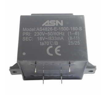 Трансформаторы силовые ASN AS4826-E-1500-180-S Герметизированныйтрансформатор 15Вт обмотки 220В (1+6)/18В 0,833А (8+11)#2172263