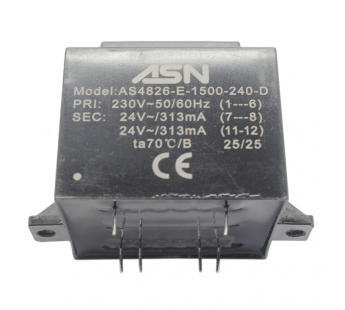 Трансформаторы силовые ASN AS4826-E-1500-240-D Герметизированныйтрансформатор 15Вт обмотки 220В (1+6)/2x24В 0,313А (7+8-11+12)#2172241