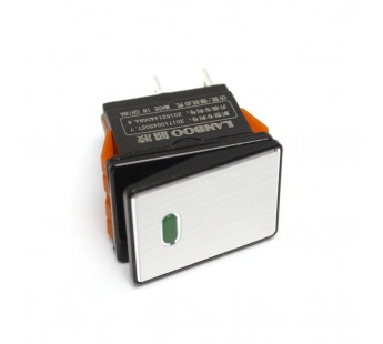 Клавишные переключатели LANBOO LBCX ПереключательLBCX2822/Y202/G220V/PC65(L) серебряный с индикатором 220В ON-OFFDPST 250В 20А (зеленый) пластик#2169750