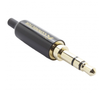 Разъемы аудио Rconnector RC-P1003/B Штекер аудио 3,5мм стерео3конт. на кабель (Черный)#2174324