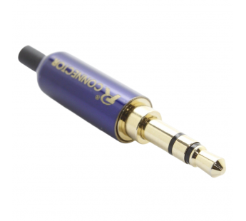 Разъемы аудио Rconnector RC-P1003/BL Штекер аудио 3,5мм стерео3конт. на кабель (Синий)#2174323