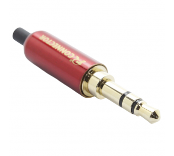 Разъемы аудио Rconnector RC-P1003/R Штекер аудио 3,5мм стерео3конт. на кабель (Красный)#2174322
