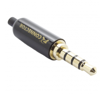 Разъемы аудио Rconnector RC-P1004/B Штекер аудио 3,5мм стерео4конт. на кабель (Черный)#2174321