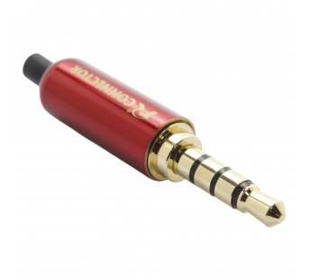 Разъемы аудио Rconnector RC-P1004/R Штекер аудио 3,5мм стерео4конт. на кабель (Красный)#2174319