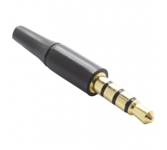 Разъемы аудио Rconnector RC-P1070/B Штекер аудио 3,5мм стерео4конт. на кабель (Черный)#2174556