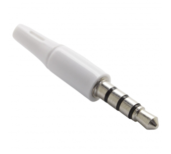 Разъемы аудио Rconnector RC-P1070/W Штекер аудио 3,5мм стерео4конт. на кабель (Белый)#2174555