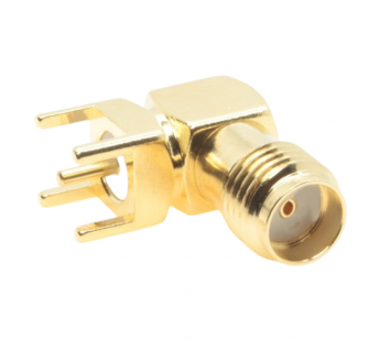 Разъемы высокочастотные KLS SMA-KWE 13x14.5 Gold Гнездо SMAугловое под пайку к печатной плате#2174899