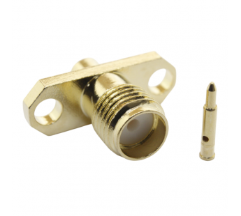 Разъемы высокочастотные NONAME RP-SMA-KF-B2 5,6x16 Gold ГнездоSMA с инверсной жилой на блок под пайку кабеля RG405/SF086/SFT50-2#2175794