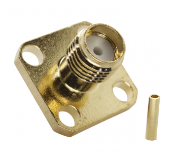 Разъемы высокочастотные NONAME SMA-KF-B2 12.5x12.5 Gold ГнездоSMA на блок под пайку кабеля RG405/SF086/SFT50-2#2175287