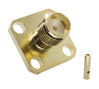 Разъемы высокочастотные NONAME SMA-KF-B3 12.5x12.5 Gold ГнездоSMA на блок под пайку кабеля RG141/RG402/SFT50-3#2175286
