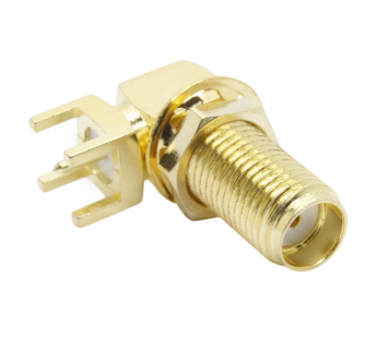 Разъемы высокочастотные NONAME SMA-KWYE 13x19 Gold ГнездоSMA угловое на блок под пайку к печатной плате (6мм)#2175270