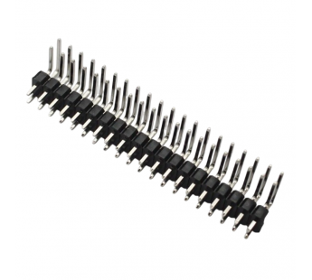 Разъемы штыревые и гнезда CNLIFENG LF612R-2.54-40P-230-R2 [2*20P](Черный) Вилка штыревая на плату угловая 40 конт. шаг 2,54мм#2177667