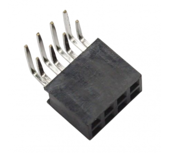 Разъемы штыревые и гнезда CNLIFENG LF613-2.54-08P-230-R [2*4P](Черный) Гнездо на плату угловое 8 конт. шаг 2,54мм#2177650