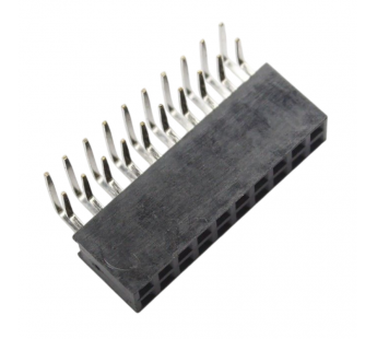 Разъемы штыревые и гнезда CNLIFENG LF613-2.54-20P-230-R [2*10P](Черный) Гнездо на плату угловое 20 конт. шаг 2,54мм#2177623