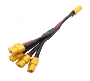Разъемы питания DC AMASS Разветвитель штекер XT60-M на 4 гнездаXT60-F (14AWG 10см)#2176260