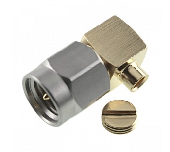 Разъемы высокочастотные NONAME SMA-JW-B2 Gold/Silver Штекер SMAугловой под пайку кабеля RG405/SF086/SFT50-2 гайка нержавеющаясталь#2175308