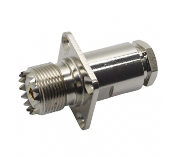 Разъемы высокочастотные NONAME UHF-KF-3 25x25 Гнездо UHF наблок под кабель RG58/RG142/RG223/SYV50-3 с фланцем#2175631