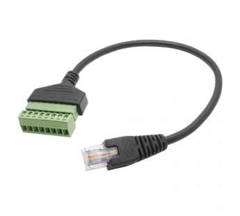 Разъемы сетевые Разъем RJ-45 8P8C с клеммной колодкой 8 конт. напроводе (0,2м)#2177325