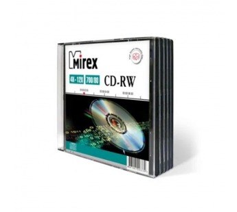 Диск MIREX CD-RW 4Х-12Х 700МБ Слим кейс 5 (5/200)#2170199