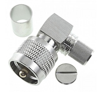 Разъемы высокочастотные NONAME UHF-JWC-7 Штекер UHF угловойпод обжим RG8/RG213/RG214/RG225/7DFB/LMR400#2175590