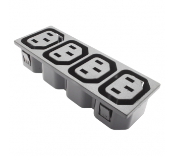 Разъемы питания Ruichi IEC-60320-C13 Разъем питания AC 3конт. гнездона панель 1x4 250В 10А#2176809