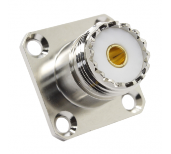 Разъемы высокочастотные NONAME SMA/UHF-KKF 25x25 SilverПереходник гнездо SMA на гнездо UHF с фланцем конус#2175916