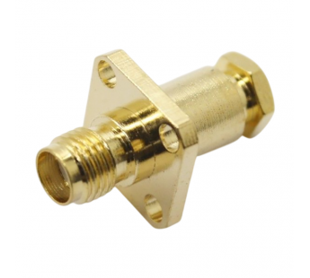 Разъемы высокочастотные NONAME SMA-KF-1.5 12.5x12.5 Gold ГнездоSMA на блок под кабель RG174/RG179/RG188/RG316/RD315/LMR100 сфланцем#2175288