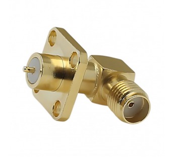 Разъемы высокочастотные NONAME SMA-KWF 12.5x12.5/4/1.8 GoldГнездо SMA угловое на блок под пайку, втулка 4мм, жила 1,8мм d=1мм#2175274