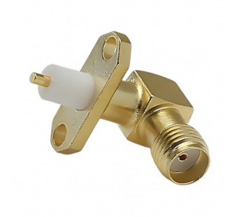 Разъемы высокочастотные NONAME SMA-KWF 6x16/5/2 Gold ГнездоSMA угловое на блок под пайку, изолятор 5мм, жила 2мм d=1,3мм#2175271
