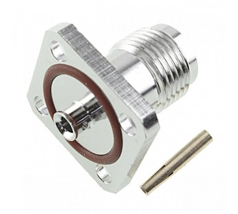 Разъемы высокочастотные NONAME TNC-KF-B2 18.5x18.5 Гнездо TNC наблок под пайку кабеля RG405/SF086/SFT50-2 с фланцем и прокладкой#2175485