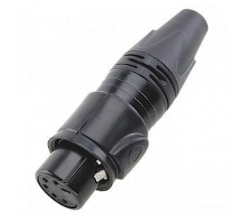 Разъемы аудио Rconnector RC-D1044F Гнездо XLR 5конт. на кабель(Черный)#2174337