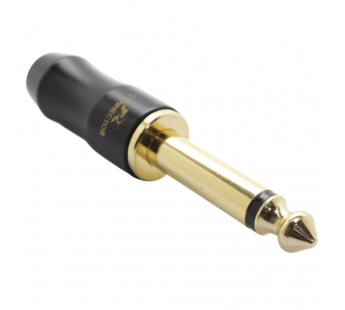 Разъемы аудио Rconnector RC-P1072/B Штекер аудио 6,3мм моно 2конт.на кабель (Черный)#2174554