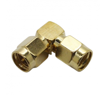 Разъемы высокочастотные NONAME RP-SMA/SMA-JJW Gold Переходникштекер SMA с инверсной жилой на штекер SMA угловой#2175204