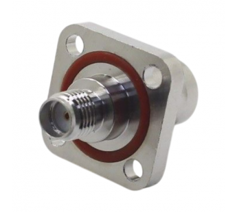 Разъемы высокочастотные NONAME SMA/BNC-KKF 18.5x18.5 SilverПереходник гнездо SMA на гнездо BNC проходной с фланцем ипрокладкой#2175316