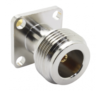 Разъемы высокочастотные NONAME SMA/N-KKF 17.5x17.5 Gold/SilverПереходник гнездо SMA на гнездо N проходной с фланцем#2175928