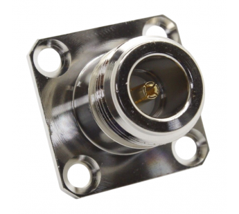 Разъемы высокочастотные NONAME SMA/N-KKF 25x25 SilverПереходник гнездо SMA на гнездо N проходной с фланцем конус#2175333