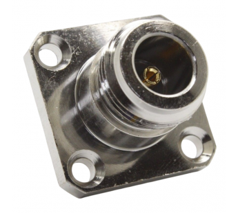 Разъемы высокочастотные NONAME SMA/N-KKF 25x25 SilverПереходник гнездо SMA на гнездо N проходной с фланцем конус ипрокладкой#2175332