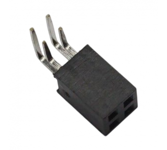 Разъемы штыревые и гнезда CNLIFENG LF613-2.54-04P-230-R [2*2P](Черный) Гнездо на плату угловое 4 конт. шаг 2,54мм#2177659