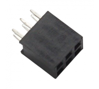 Разъемы штыревые и гнезда CNLIFENG LF613-2.54-06P-230 [2*3P](Черный) Гнездо на плату 6 конт. шаг 2,54мм#2177656